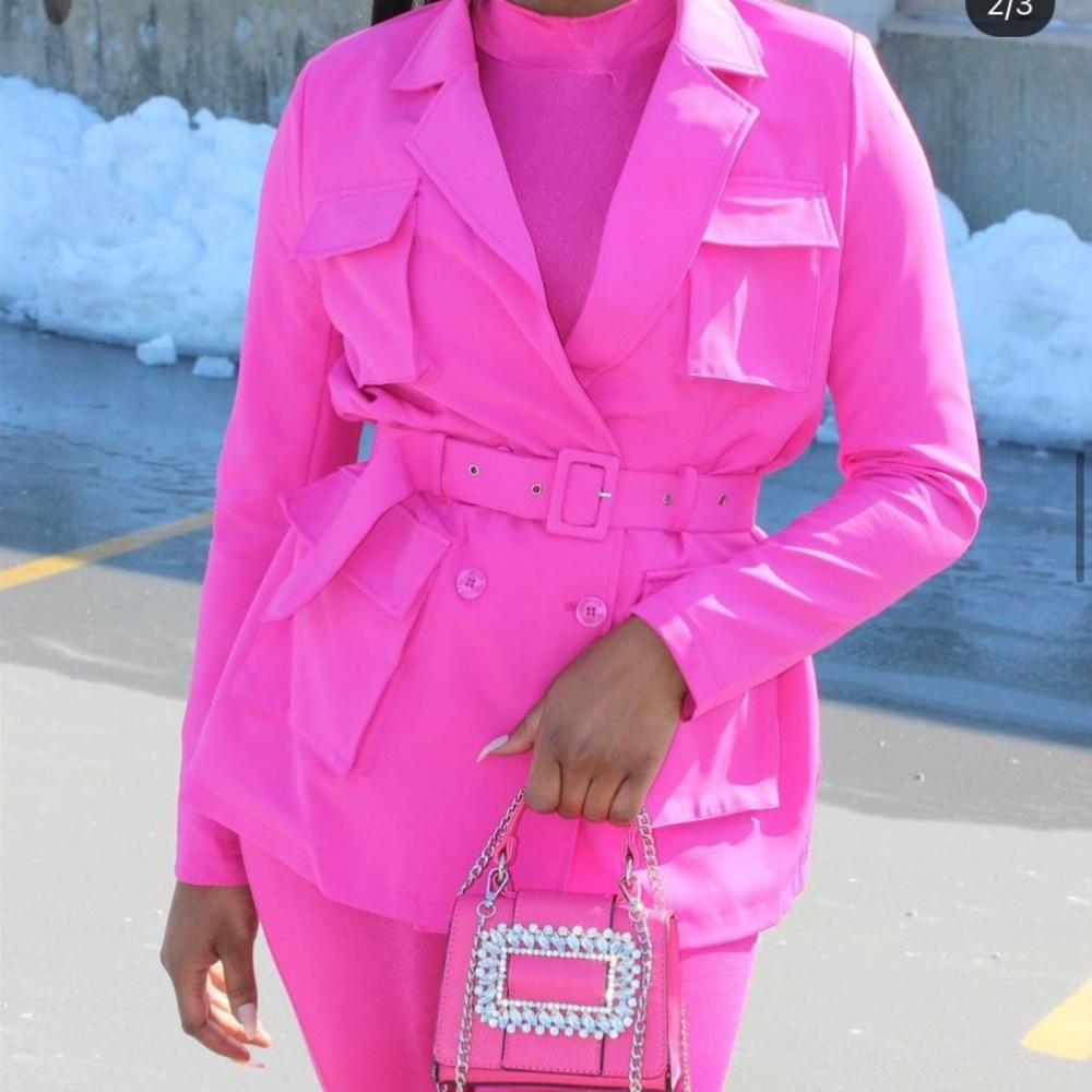 Pink utility jacket